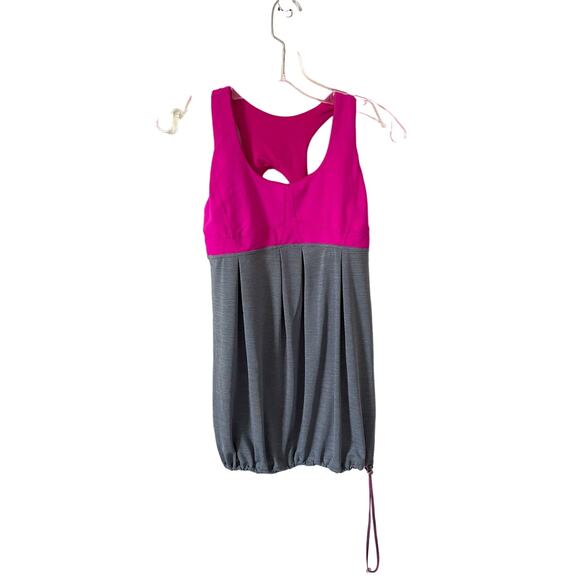 Lululemon Padded Elastic Waist Loose Tank Top Pink Gray Size 4 - Picture 1 of 6